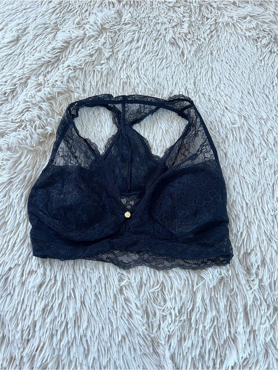 Paerl Other - Lace Racerback Bralette in Black